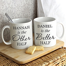 Personalised Other Half and Better Half Mug Set Delivery to UK